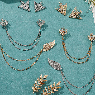 Сплав горный хрусталь подвесные цепочки броши и воротник-галстук pis&nbsp;JEWB-CY0001-02-1