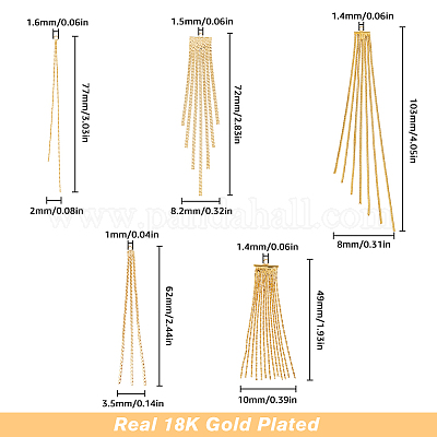 10 шт. 5 стильных латунных цепочки с кисточками большие подвески KK-HY0003-24-1