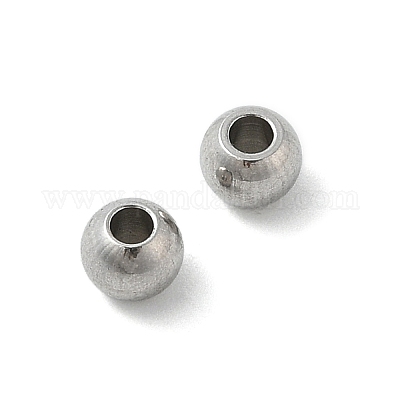 Круглые бусины-разделители из нержавеющей стали 201 STAS-E082-08-1
