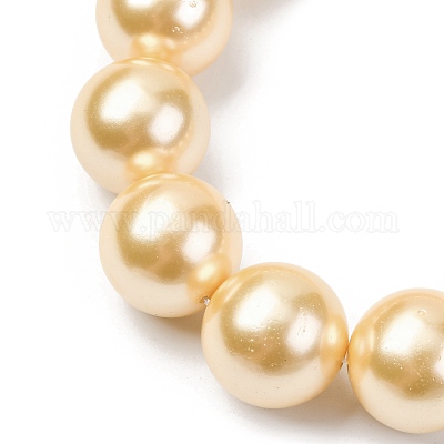 Гальванические оболочки жемчужные бусы пряди BSHE-G041-16mm-01-1