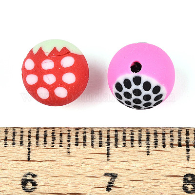 Бусины из полимерной глины ручной работы на фруктовой тематике CLAY-T022-04M-1