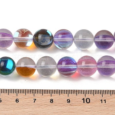 Гальванические нити из синтетических бусин из лунного камня G-C131-A01-04-1