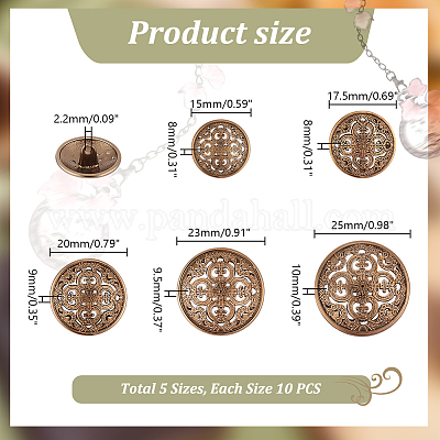 50 шт. 5 стиля пуговицы из сплава с тремя отверстиями на ножке BUTT-GA0001-21-1