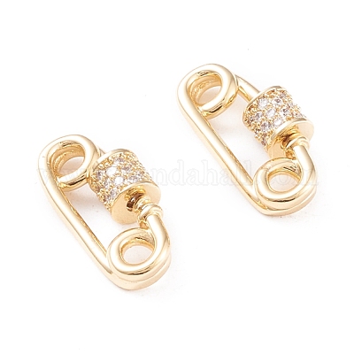 Латунь микропаве прозрачный кубический цирконий винт карабин брелоки KK-F814-38G-1