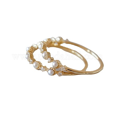 Простые кольца из стерлингового серебра 925 пробы с микропаве из прозрачных кубических цирконий FS-WG116E7-03-1