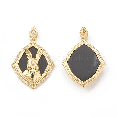 Кулоны из экологически чистой латуни с микропаве и кубическим цирконием KK-I698-13G-1