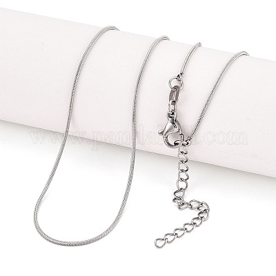 Ожерелья из круглой цепочки-змейки из нержавеющей стали 304 толщиной 1 мм NJEW-N059-03P-1
