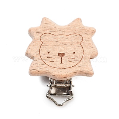 Зажим для пустышки из бука AJEW-M015-01D-1