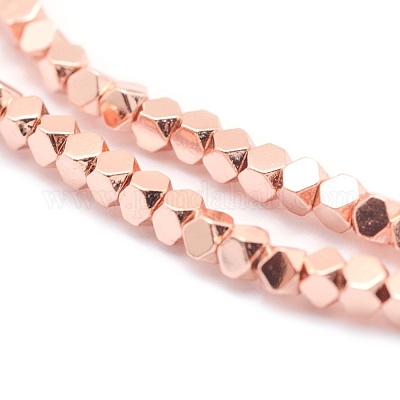 Гальванизировать немагнитных синтетический гематит бисер пряди G-L485-10C-RG-1