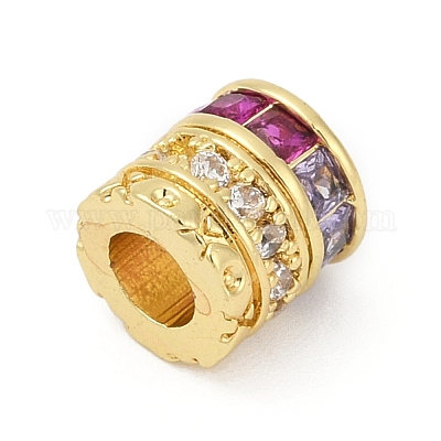 Латунные микро проложить кубического циркония бусы KK-G526-16G-1