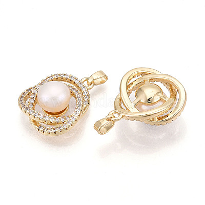 Подвески-розы из натурального пресноводного жемчуга PEAR-N020-07M-1