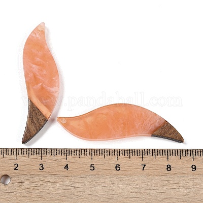 Большие подвески из смолы и дерева WOOD-F015-18C-1