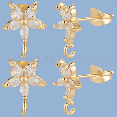 5 пара латунных микрофибровых кубических циркониевых гвоздиков для сережек KK-BBC0020-84-1