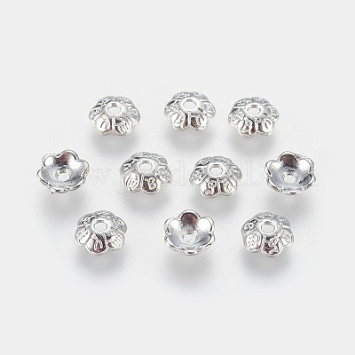 6 -petal тибетский стиль сплава цветок крышки шарика TIBE-S220-P-RS-1