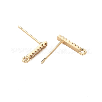 Серьги-гвоздики из латуни с прозрачным кубическим цирконием для женщин KK-A244-10C-G-1