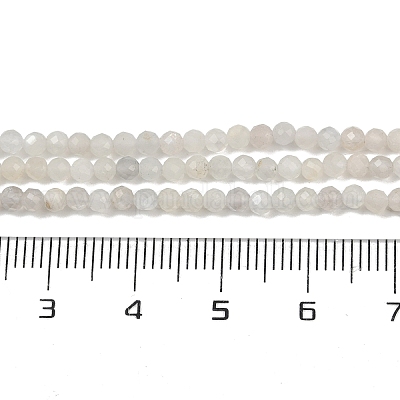 Натуральный белый лунный камень бисер пряди G-D304-01-2.5mm-1