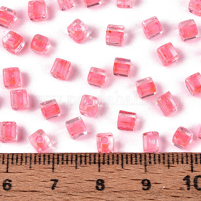 Прозрачные внутри цветные стеклянные бусины SEED-T007-11E-1