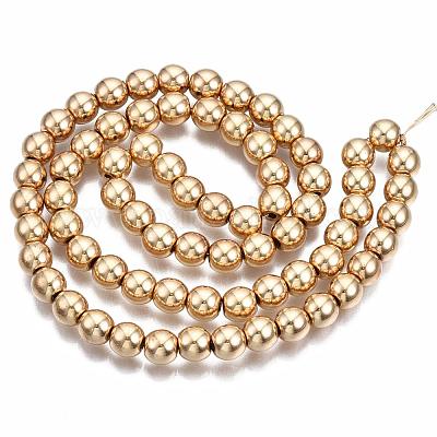 Гальванизировать немагнитных синтетический гематит нитей бисера G-Q466-6mm-04-1