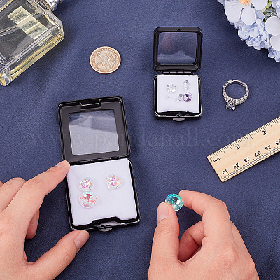 2 шт. 2 стиля железных коробок для демонстрации драгоценных камней с россыпью алмазов CON-WR0001-10-1