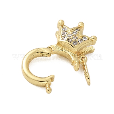 Застежки-твистеры из латуни с микропейвом и прозрачным фианитом KK-P293-02A-G-1