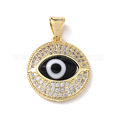 Подвески из настоящей позолоченной латуни с прозрачным кубическим цирконием 18 карат ZIRC-L102-12G-01-1