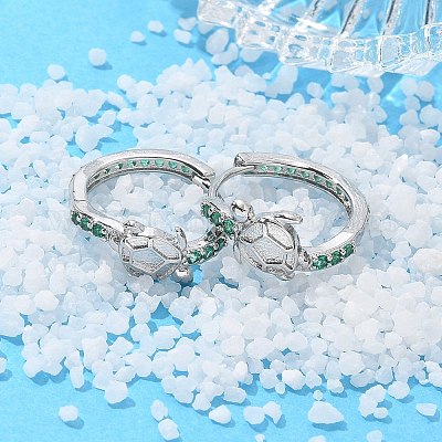 Латунные кубических серьги циркония обруч EJEW-Q014-05P-1