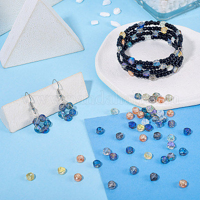 100шт 10 цвета гальванические прозрачные стеклянные бусины EGLA-TA0012-99-1