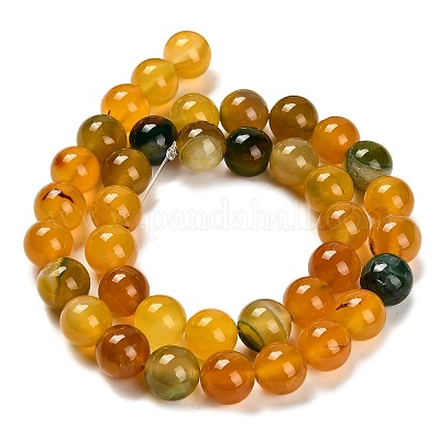 Окрашенные естественный агат бисер пряди G-G203-10F-10mm-1