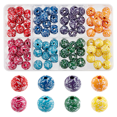 Набивные натуральные деревянные бусины WOOD-FH0001-54-1