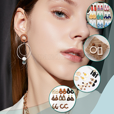 20 шт. 10 шт. фурнитура для сережек-гвоздиков из орехового дерева MAK-PH0004-32-1