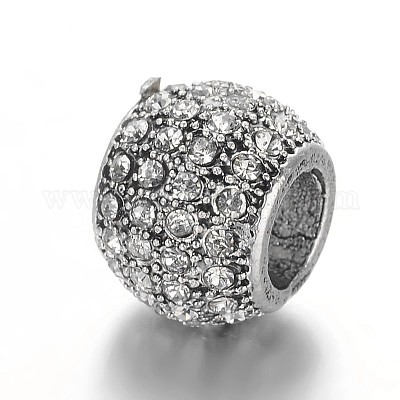 Старинное серебро покрытием сплава горный хрусталь европейских бусы X-CPDL-E036-E03-1