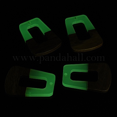 Люминесцентное свечение в темной подвеске из дерева и смолы WOOD-H104-12-1