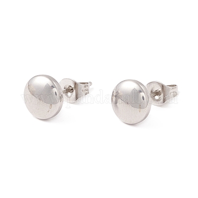 6 пара плоских круглых сережек-гвоздиков из нержавеющей стали 304 для женщин EJEW-A067-20-1