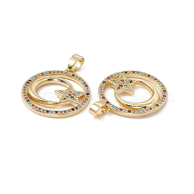 Латунные микро проложить кубического циркония подвески KK-E068-VC066-1