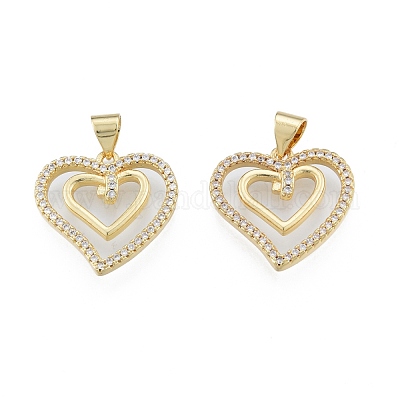 Латунные микропаве прозрачные подвески с фианитом KK-G431-07G-1