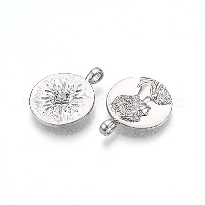 Латунные микро проложить кубического циркония подвески ZIRC-T016-19P-1