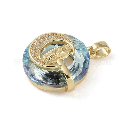 Латунный цирконий со стеклянными подвесками KK-Q815-11G-1