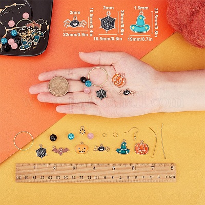 188 шт. набор для самостоятельного изготовления сережек на тему Хэллоуина DIY-SC0014-73-1