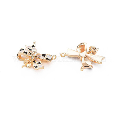 Шармы-соединители из латуни с микропаве из кубического циркония KK-S364-010-1