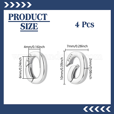 4 шт. 925 кольца-пружинки из стерлингового серебра STER-NB0001-32-1