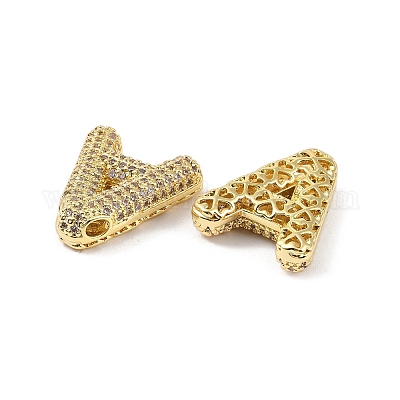 Латунные микропаве прозрачные подвески с фианитом KK-Z041-01G-A-1