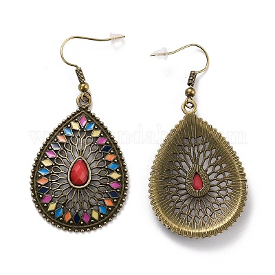 Винтажные серьги с подвесками в форме слезы Bohemia EJEW-I261-06AB-1