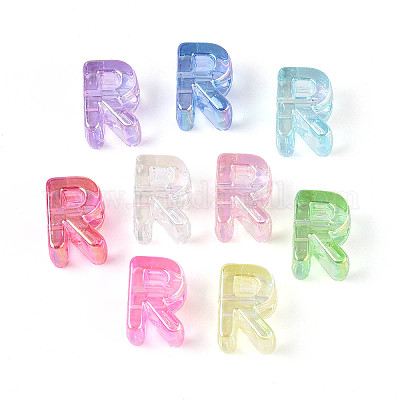 УФ-покрытие прозрачные акриловые европейские бусины OACR-M027-02R-1