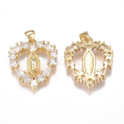 Латунные микро проложить кубического циркония подвески ZIRC-G168-06G-1