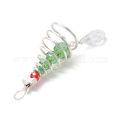 Рождественские тематические медные армированные стеклянные подвески большие PALLOY-JF02857-03-1