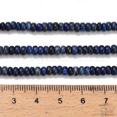 Нитки бусины из натурального ляписа-лазури G-L635-A33-4x2mm-01-1