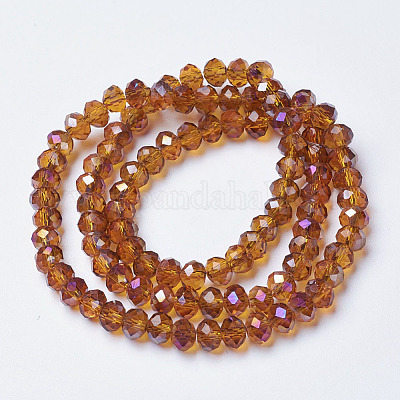 Гальванизируйте прозрачное стекло бисер нитей EGLA-A034-T4mm-F08-1