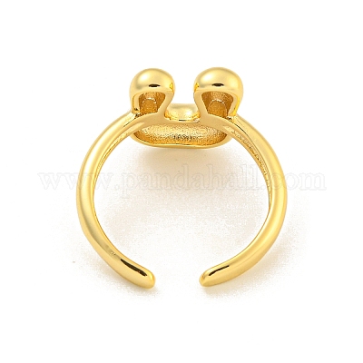 Латунные открытые манжеты с буквами для женщин RJEW-G313-01U-G-1