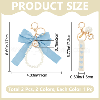 2 шт. 2 стиля брелок из хлопка KEYC-CP0001-24D-1