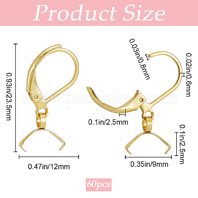 60 шт. фурнитура для сережек из нержавеющей стали 304 STAS-SP0001-21G-1